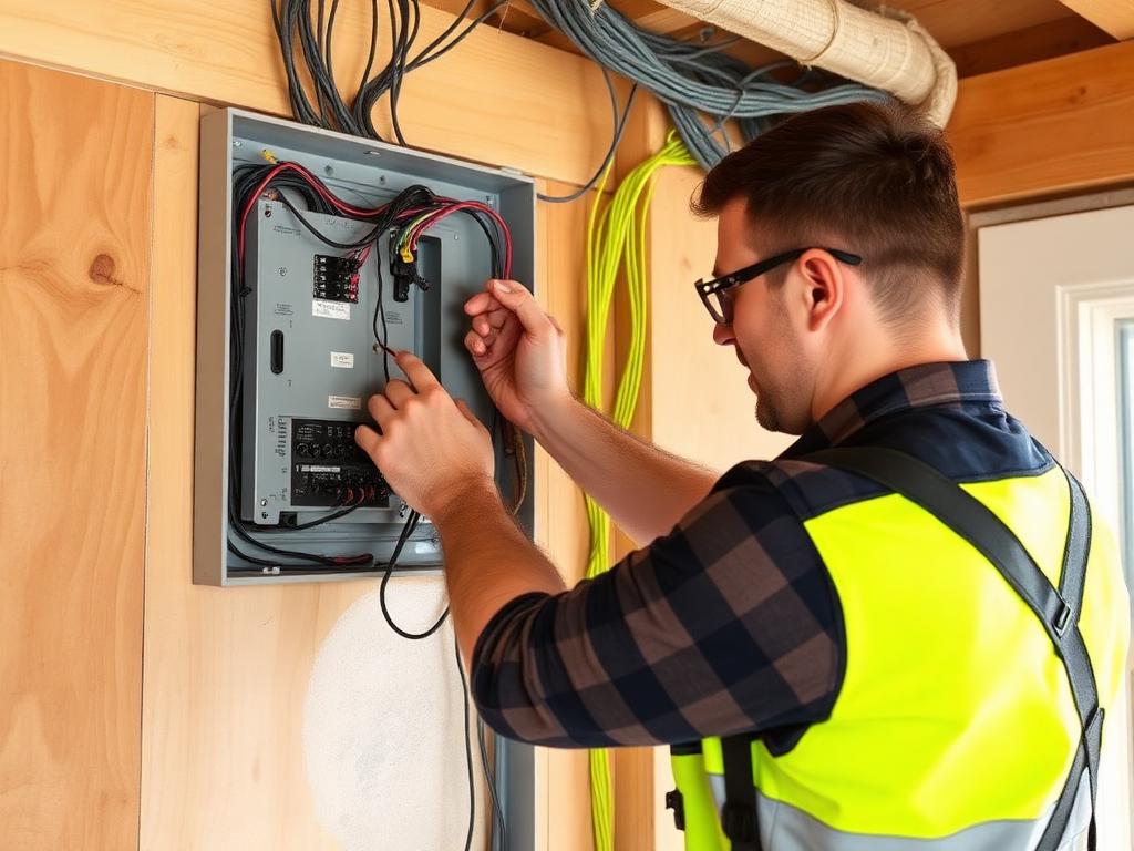 Illustration de travaux sur un tableau électrique
